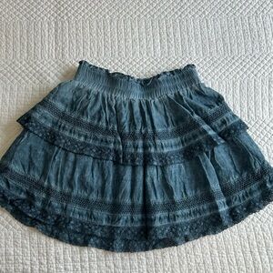 Katie J NYC Ashley Blue Tiered Lace Skirt Boho Girls L / Women XS-S
